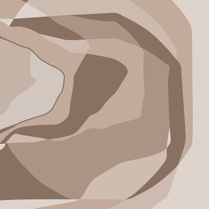 Echoed Layers (Taupe) Abstract wallpaper design view 2 | MWA-LWZ-355