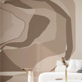 Echoed Layers (Taupe) Abstract wallpaper for living room & bedroom interiors | MWA-LWZ-355