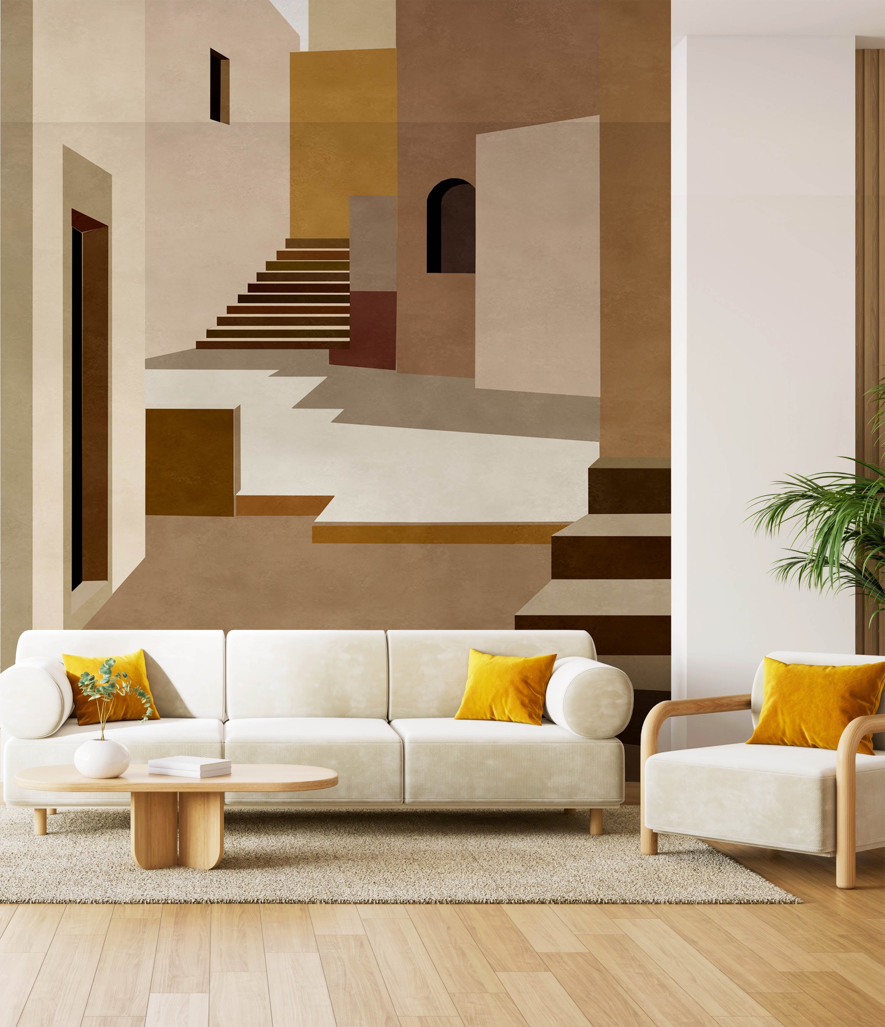 Pathway to Light (Brown) Architecture wallpaper design view 2 | MWA-LWZ-353