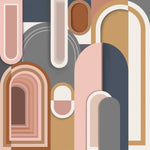 Geometric Echoes (Multicolor) Architecture wallpaper for living room & foyer interiors | MWA-LWZ-351