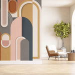Geometric Echoes (Multicolor) Architecture wallpaper design view 2 | MWA-LWZ-351