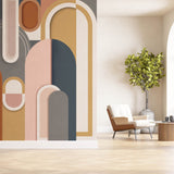 Geometric Echoes (Multicolor) Architecture wallpaper design view 2 | MWA-LWZ-351