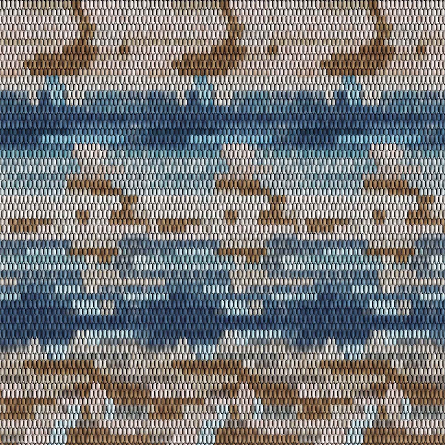 Mosaic Tides (Blue) Abstract wallpaper for living room & office interiors | MWA-LWZ-347