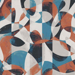 Kinetic Flow (Orange) Abstract wallpaper for living room & office interiors | MWA-LWZ-346
