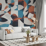 Kinetic Flow (Orange) Abstract wallpaper design view 2 | MWA-LWZ-346