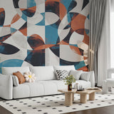 Kinetic Flow (Orange) Abstract wallpaper design view 2 | MWA-LWZ-346