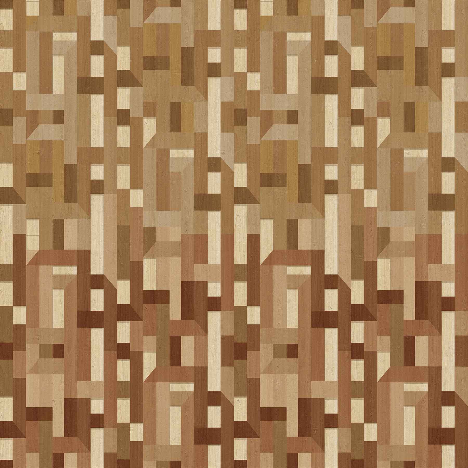 Timber Mosaic (Wood) Abstract wallpaper for living room & office interiors | MWA-LWZ-345