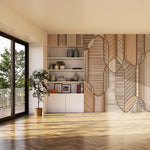 Textured Harmony (Sand) Abstract wallpaper design view 2 | MWA-LWZ-344