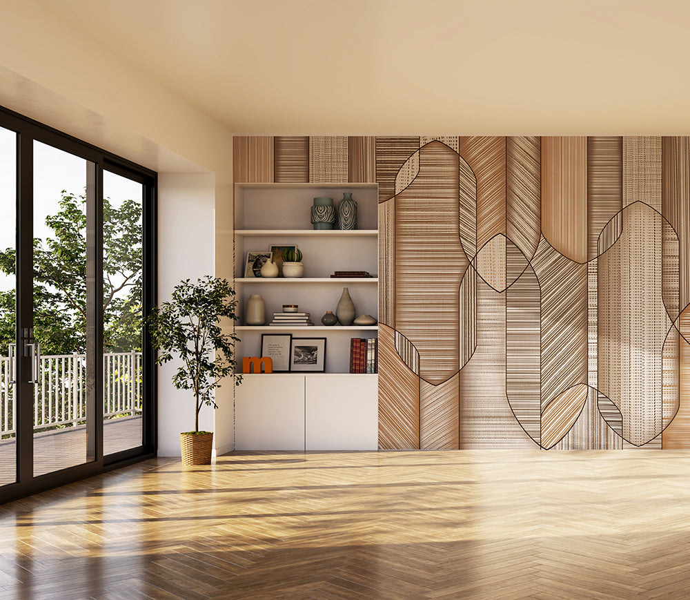 Textured Harmony (Sand) Abstract wallpaper design view 2 | MWA-LWZ-344