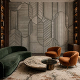 Textured Harmony (Grey) Abstract wallpaper design view 2 | MWA-LWZ-343