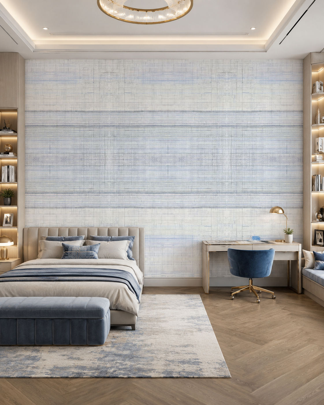 Gridlines (Blue) Abstract wallpaper design view 2 | MWA-LWZ-337