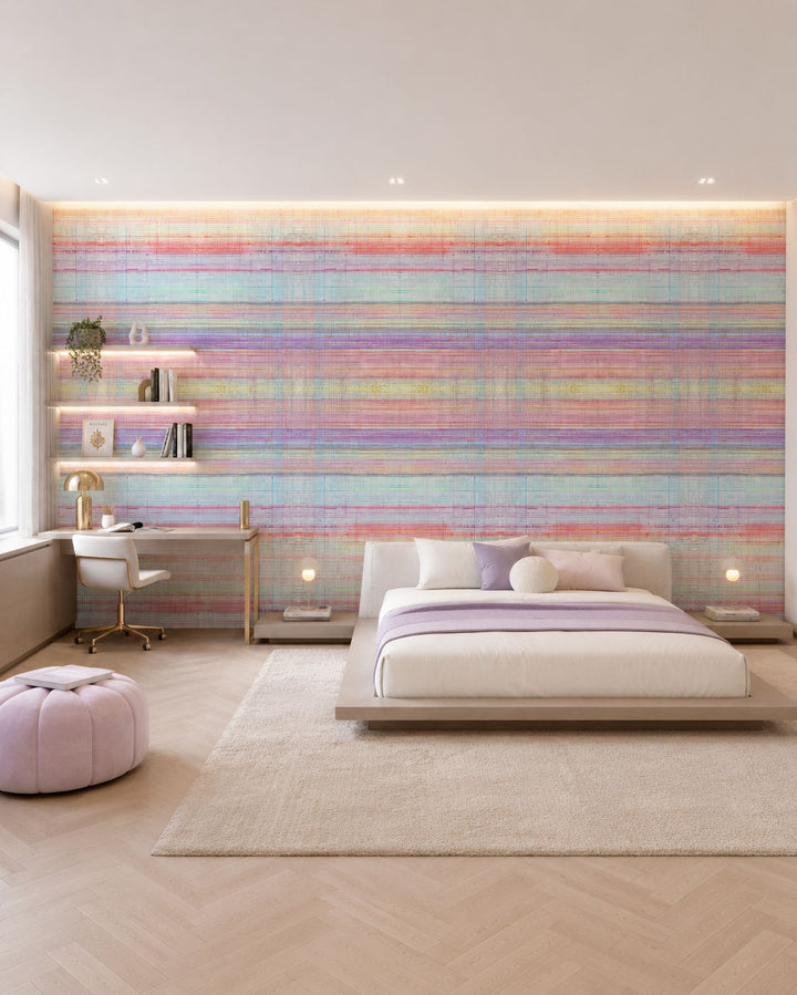 Gridlines (Coral) Abstract wallpaper design view 2 | MWA-LWZ-335