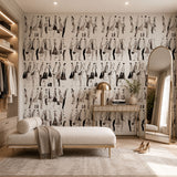 Urban Silhouettes (Grey) Figurative wallpaper design view 2 | MWA-LWZ-332