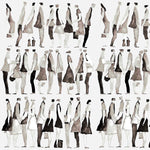 Urban Silhouettes (Grey) Figurative wallpaper for living room & creative studio interiors | MWA-LWZ-332