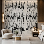 Urban Silhouettes (Black) Figurative wallpaper design view 2 | MWA-LWZ-331