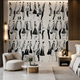 Urban Silhouettes (Black) Figurative wallpaper design view 2 | MWA-LWZ-331