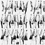 Urban Silhouettes (Black) Figurative wallpaper for living room & creative studio interiors | MWA-LWZ-331