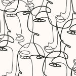 Entangled Expressions (Black) Figurative wallpaper for living room & creative studio interiors | MWA-LWZ-330