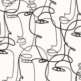 Entangled Expressions (Black) Figurative wallpaper for living room & creative studio interiors | MWA-LWZ-330