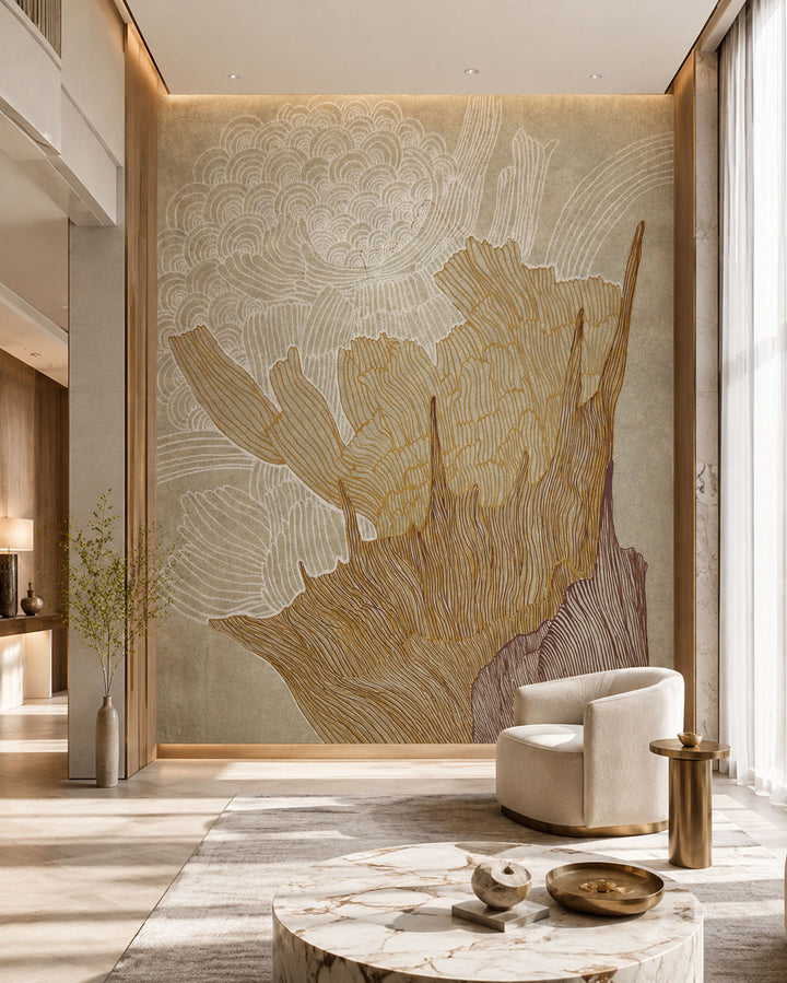 Echoes of the Earth (Tan) Abstract wallpaper design view 2 | MWA-LWZ-327