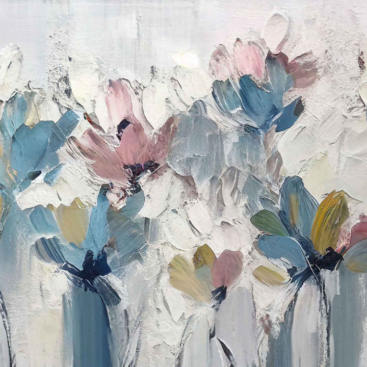 Whispers in Bloom (White) Botanical wallpaper for living room & bedroom interiors | MWA-LWZ-322