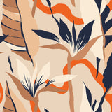 Tropical Harmony (Beige) Botanical wallpaper for living room & dining room interiors | MWA-LWZ-321