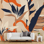 Tropical Harmony (Beige) Botanical wallpaper design view 2 | MWA-LWZ-321
