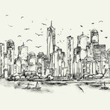 Urban Whispers (Black and White) Urban wallpaper for office & lounge interiors | MWA-LWZ-320