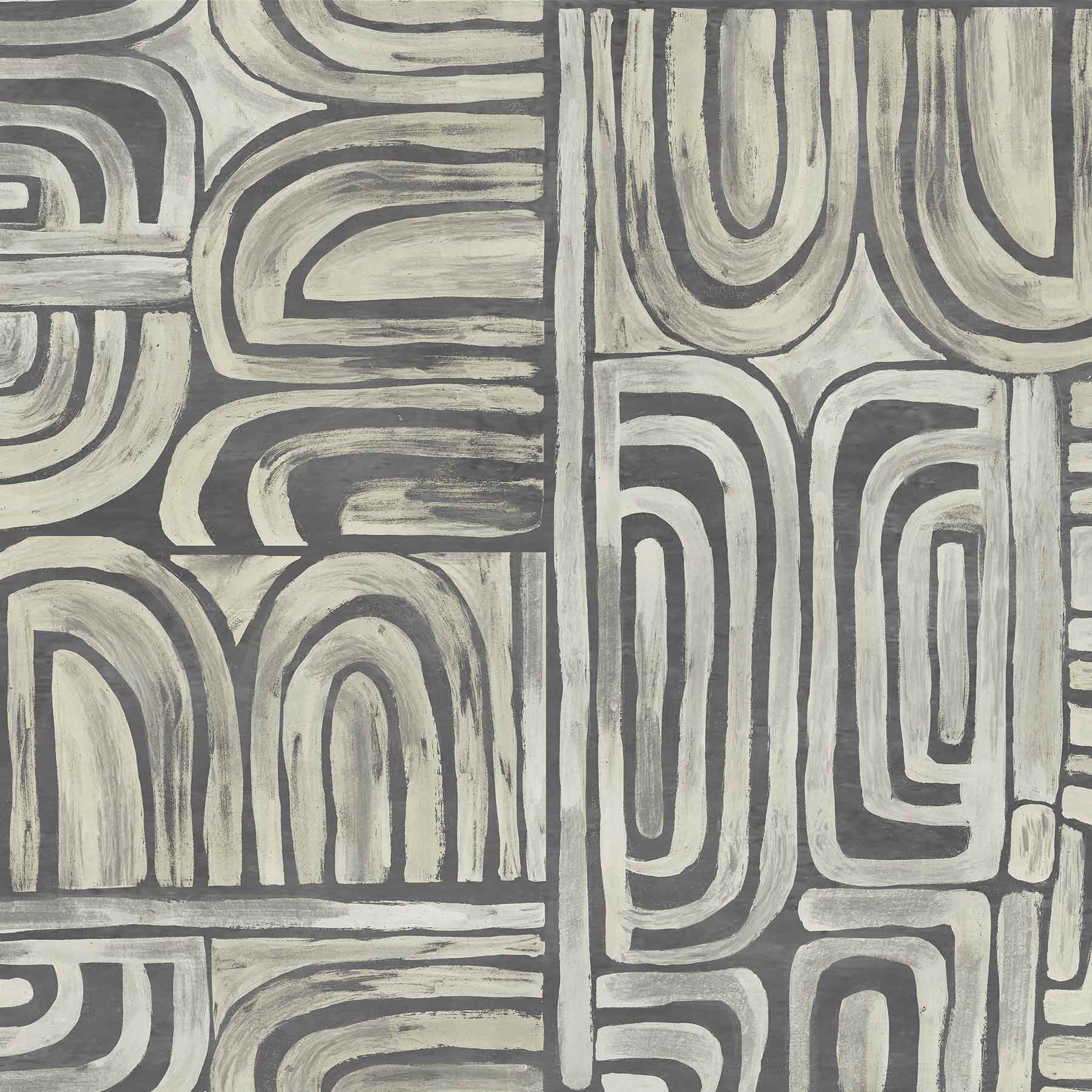 Clay Arches (Black and White) Architecture wallpaper for living room & foyer interiors | MWA-LWZ-315