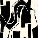 Architectural Flow (Black and White) Architecture wallpaper for living room & foyer interiors | MWA-LWZ-307