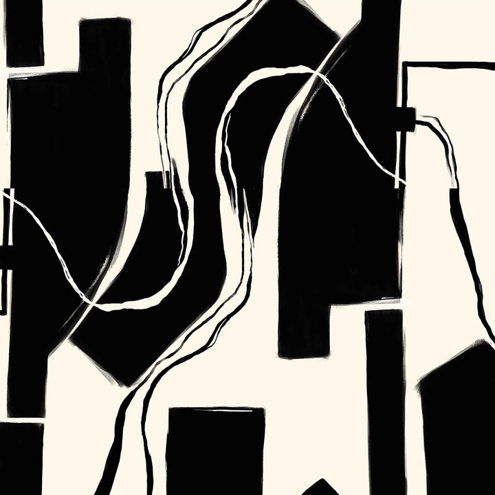 Architectural Flow (Black and White) Architecture wallpaper for living room & foyer interiors | MWA-LWZ-307