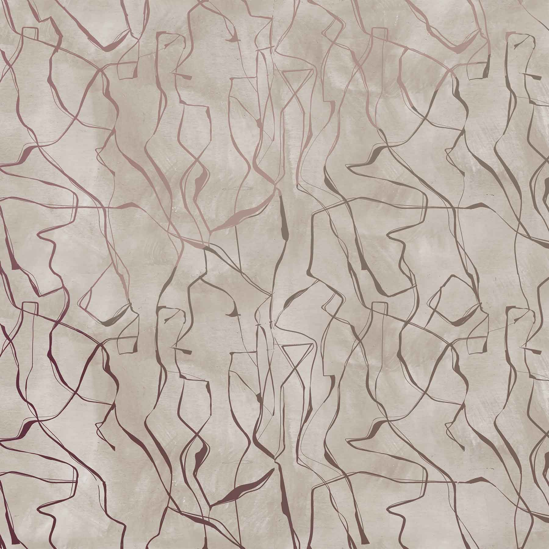Earthen Scribble (Beige) Abstract wallpaper for living room & office interiors | MWA-LWZ-313