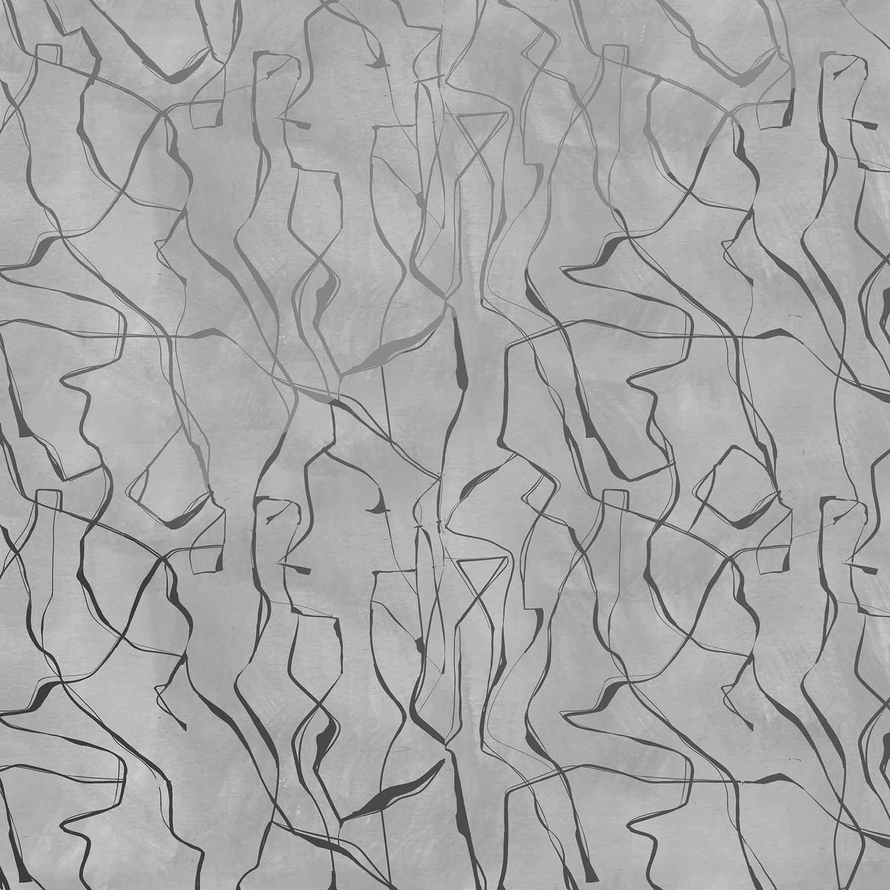 Earthen Scribble (Grey) Abstract wallpaper for living room & office interiors | MWA-LWZ-312