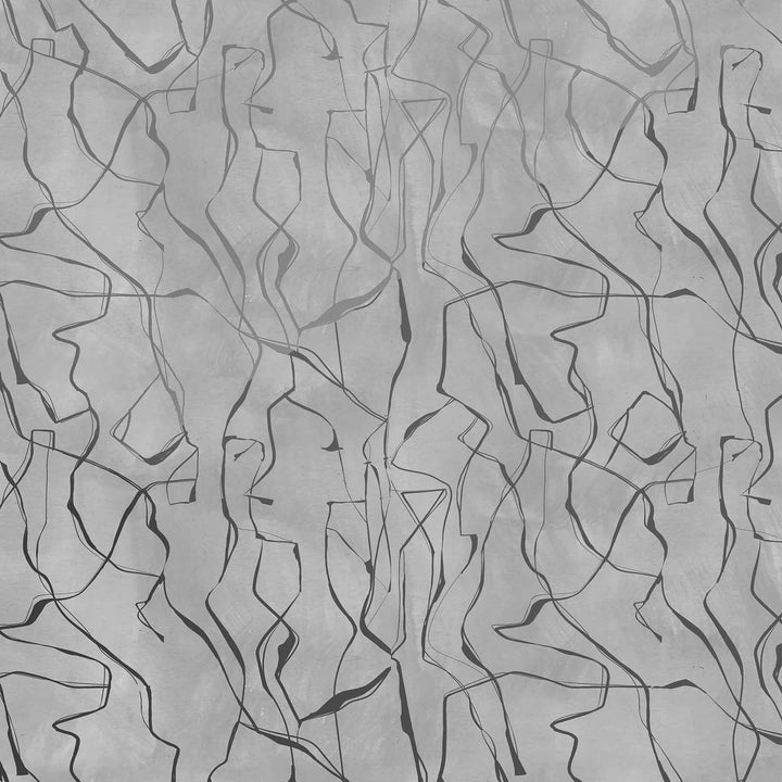 Earthen Scribble (Grey) Abstract wallpaper for living room & office interiors | MWA-LWZ-312