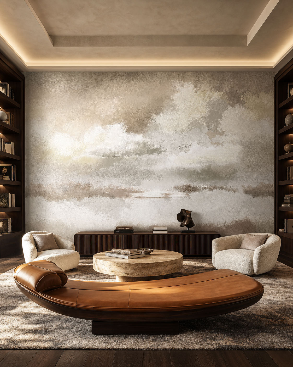 Whispers of the Sky (Beige) Landscape wallpaper design view 2 | MWA-LWZ-311