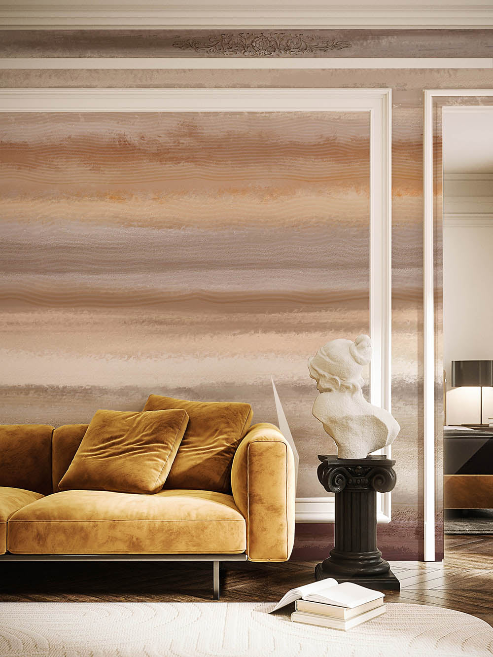 Desert Horizons (Beige) Landscape wallpaper design view 2 | MWA-LWZ-305