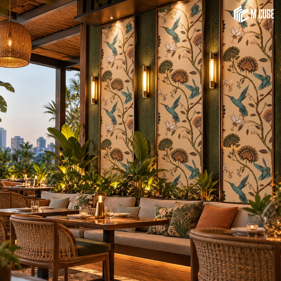 Botanical Decorative Feature Wall for a Tropical Restaurant - Commercial inspiration