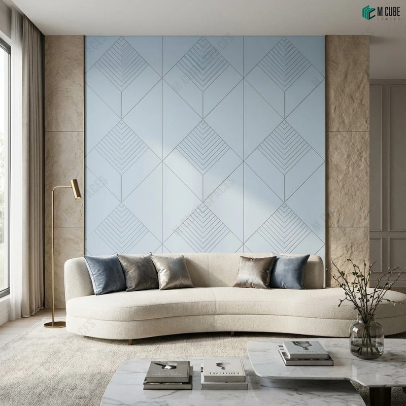 Soft Ceramic Flow Feature Wall for Contemporary Living Room