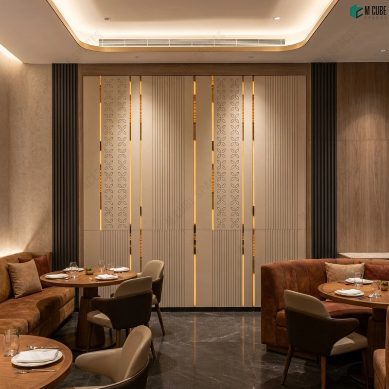 Elegant Dining Space with Ceramic Luxe Feature Wall