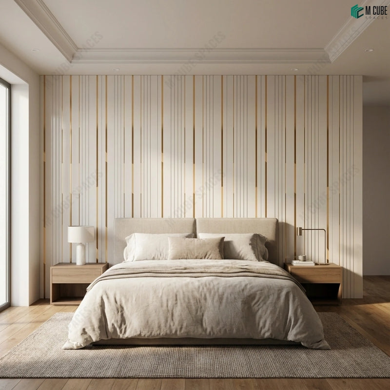 Premium Bedroom Wall Design Using Ceramic Luxe Panels