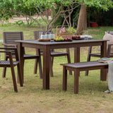 Alfresco Outdoor Dining Table With 4 Arm Chairs And Bench