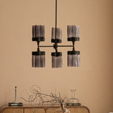Furrow Chandelier Purple Lamp