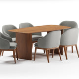 Anish Dining Table With 6 Wayane Chair With Arm