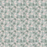 Floral patterned digital laminate with small pink flowers and green leaves on a light blue background, for soft contemporary interiors in Bengaluru.