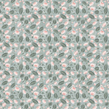 Floral patterned digital laminate with small pink flowers and green leaves on a light blue background, for soft contemporary interiors in Bengaluru.