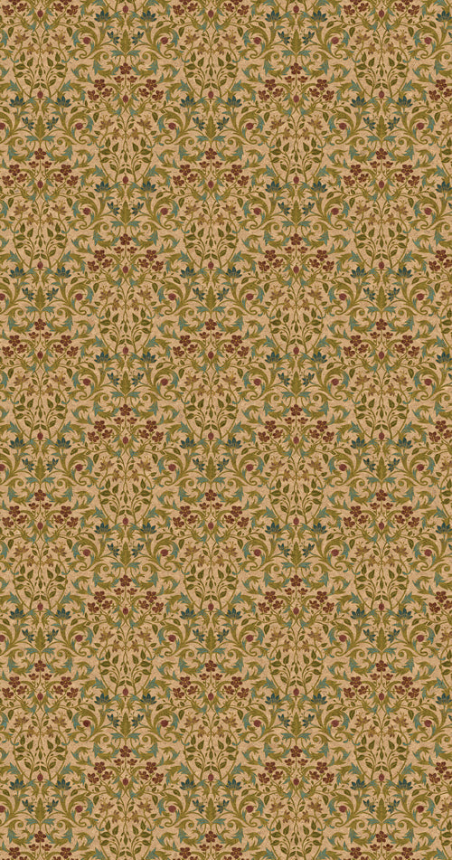 Digital laminate with a floral design on a beige background for feature walls and accent in interiors