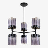 Furrow Chandelier Purple Lamp