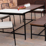Covent Garden Outdoor Dining Table With 4 Chairs and Bench
