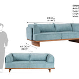 Anish 3 Seater Sofa Blue