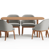 Anish Dining Table With 6 Wayane Chair With Arm